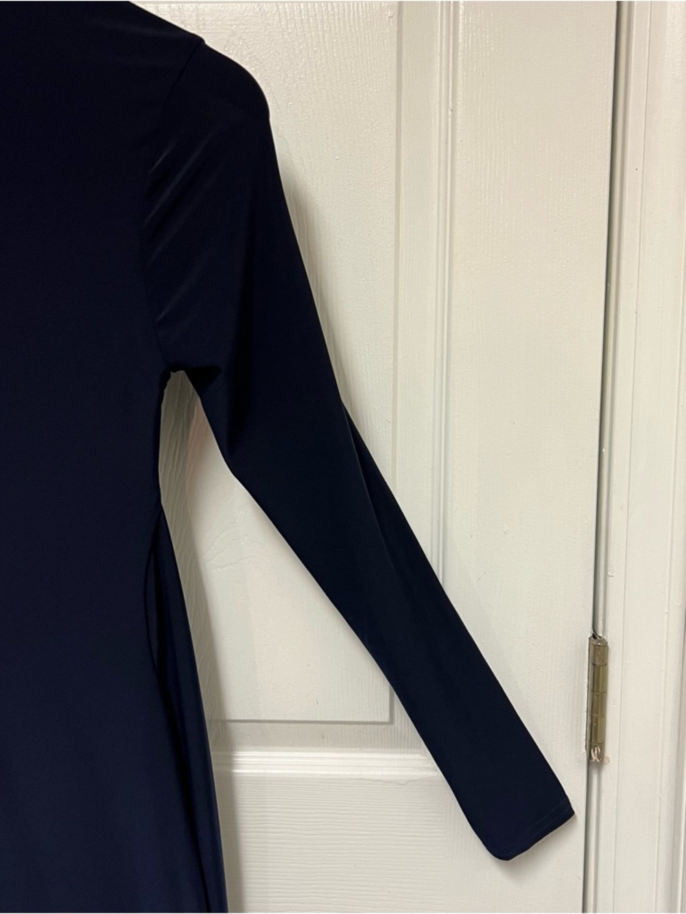 Club L London Contradiction Long Sleeve Navy Maxi Mermaid Dress - Picture 11 of 15
